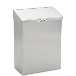 HOSPECO 8 in. x 4 in. x 11 in. Wall Mount Sanitary Napkin Receptacle - Stainless Steel