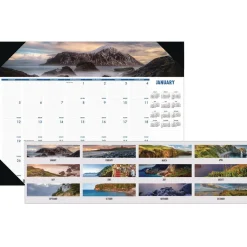House of Doolittle Earthscapes 22 in. x 17 in. 12-Month (Jan-Dec) 2026 Recycled Monthly Desk Pad Calendar - Coastlines Photos