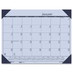 House of Doolittle EcoTones 22 in. x 17 in. 12-Month (Jan to Dec) 2026 Recycled Monthly Desk Pad Calendar - Sunset Orchid/Cordovan
