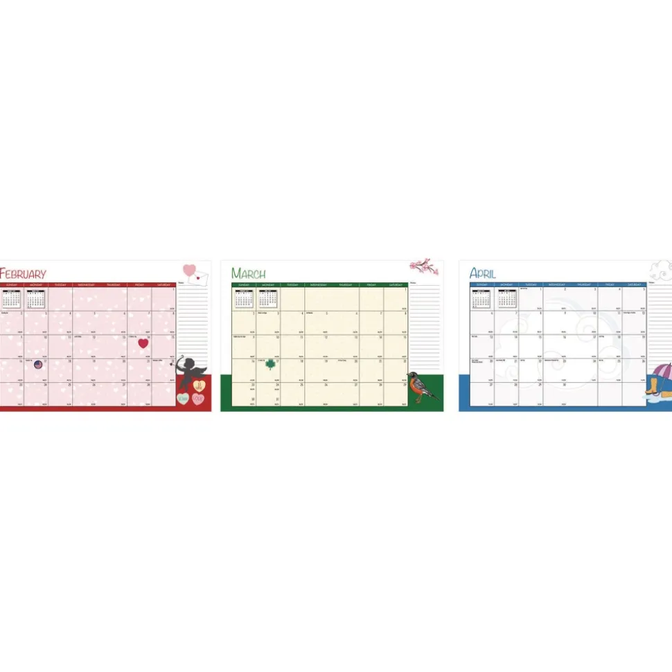 House of Doolittle 10 in. x 7 in. 12-Month (Jan to Dec) 2026 Seasonal Monthly Planner - Illustrated Seasons Artwork/Light Blue Cover