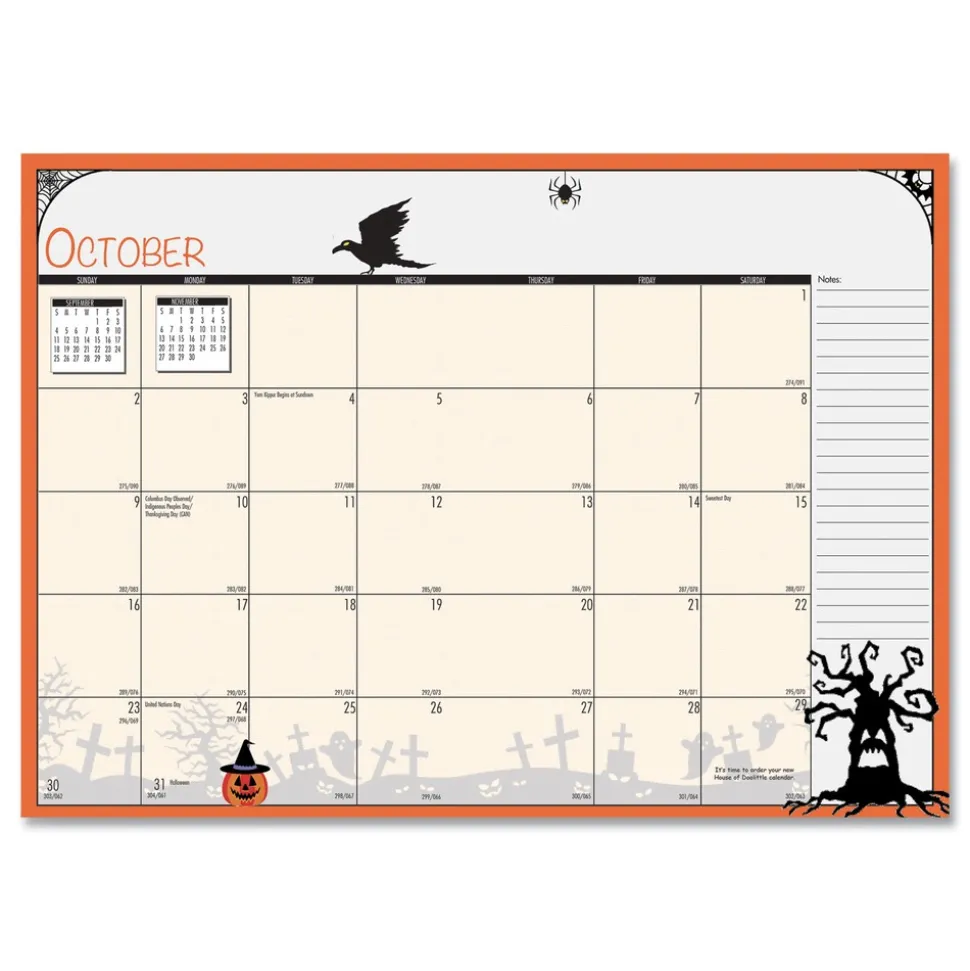 House of Doolittle 10 in. x 7 in. 12-Month (Jan to Dec) 2026 Seasonal Monthly Planner - Illustrated Seasons Artwork/Light Blue Cover