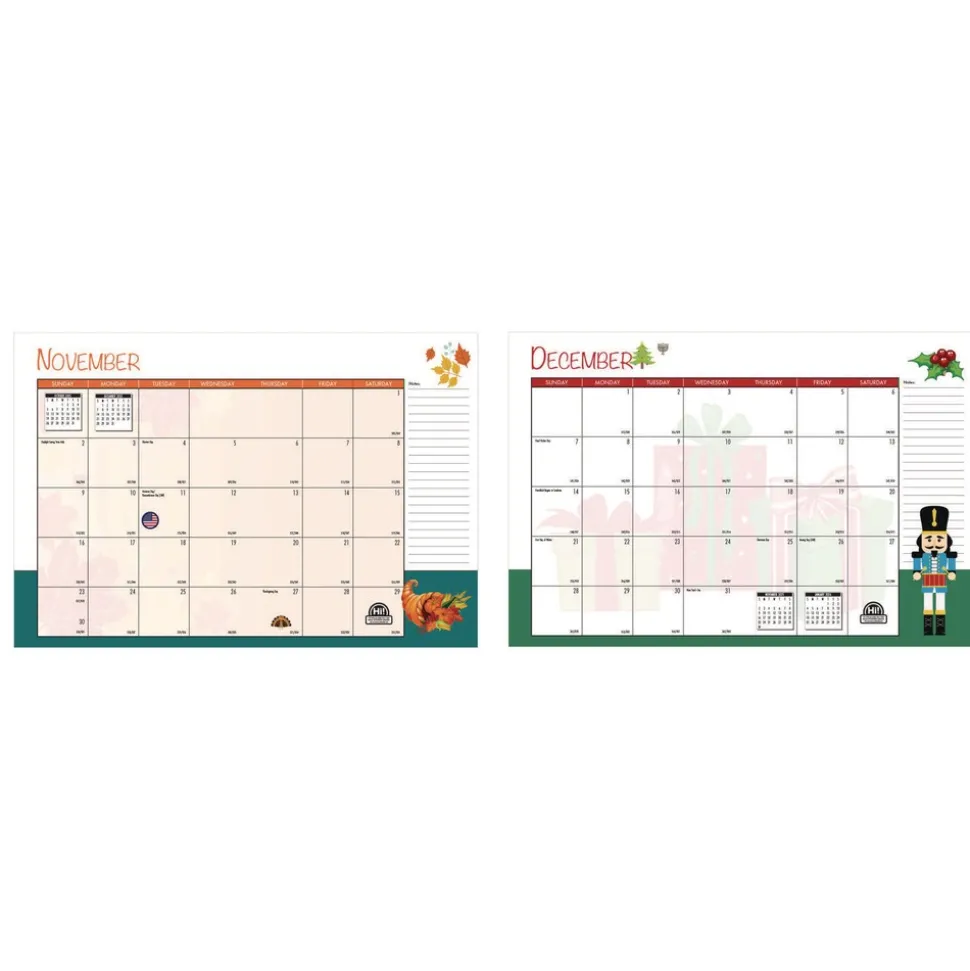 House of Doolittle 10 in. x 7 in. 12-Month (Jan to Dec) 2026 Seasonal Monthly Planner - Illustrated Seasons Artwork/Light Blue Cover