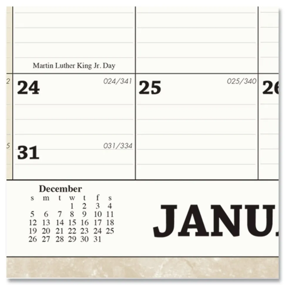 House of Doolittle 14.88 in. x 12 in. 12-Month (Jan-Dec 2026) Recycled Monthly Horizontal Wall Calendar - White/Sand Sheets