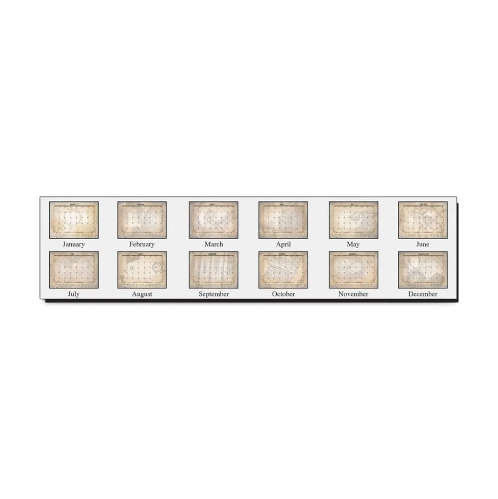 House of Doolittle 22 in. x 17 in. 12-Month (Jan-Dec) 2026 Recycled Vintage Desk Pad Calendar - Vintage Artwork/Sepia Sheets/Brown Corners