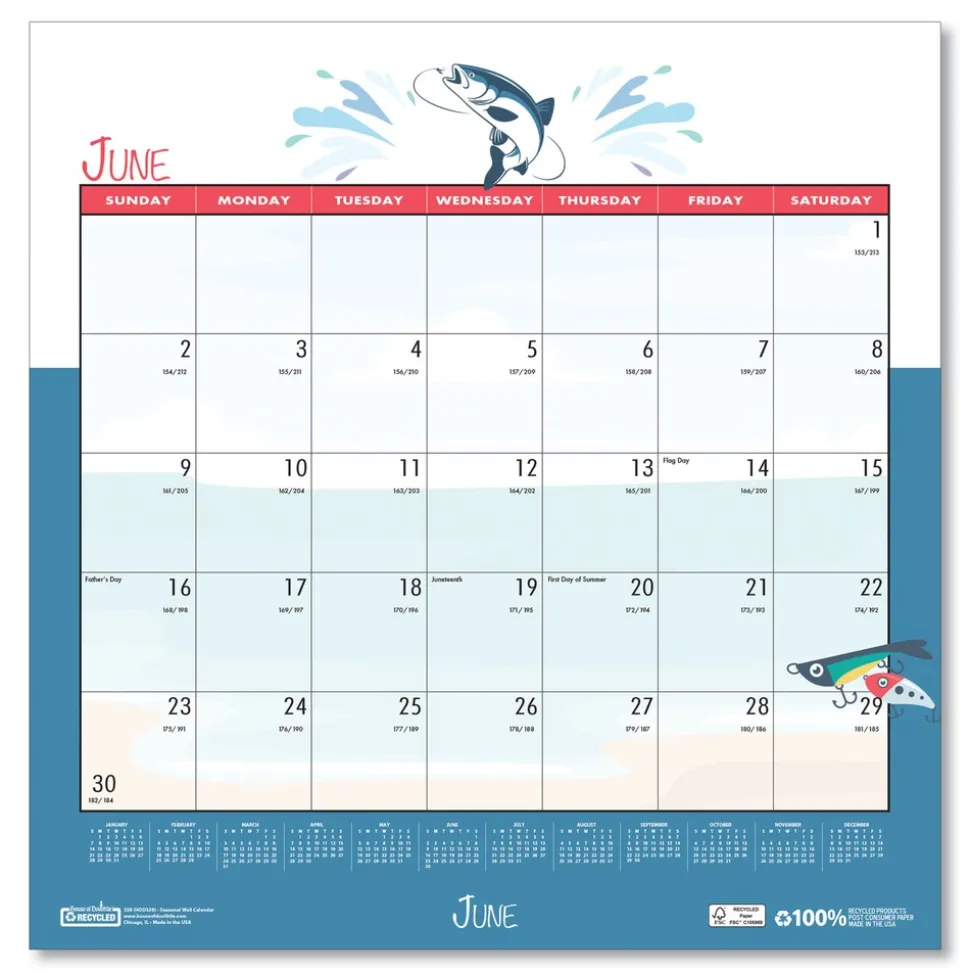 House of Doolittle 12 in. x 12 in. 12-Month (Jan-Dec 2026) Recycled Seasonal Wall Calendar