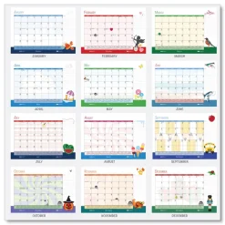 House of Doolittle 22 in. x 17 in. 12-Month (Jan-Dec) 2026 Recycled Desk Pad Calendar - Illustrated Seasons Artwork/Black Binding/Corners