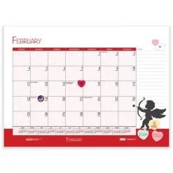 House of Doolittle 22 in. x 17 in. 12-Month (Jan-Dec) 2026 Recycled Desk Pad Calendar - Illustrated Seasons Artwork/Black Binding/Corners