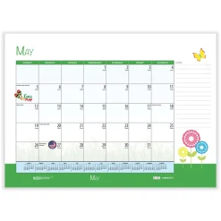 House of Doolittle 22 in. x 17 in. 12-Month (Jan-Dec) 2026 Recycled Desk Pad Calendar - Illustrated Seasons Artwork/Black Binding/Corners