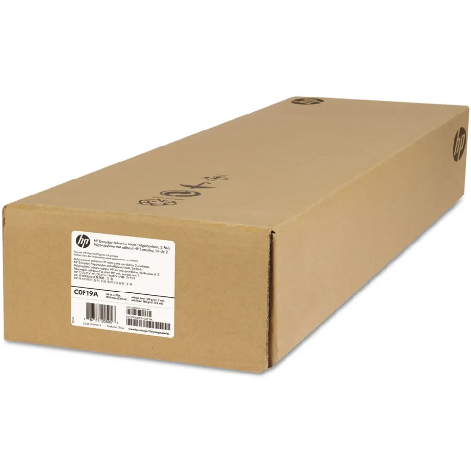 HP Everyday 36 in. x 75 ft. Adhesive Polypropylene Poster Rolls - Matte White (2/Pack)