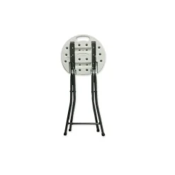 Iceberg Rough n Ready 26 in. Seat Height Backless Folding Stool Supports Up to 300 lb - White Seat/Charcoal Base (4/Carton)