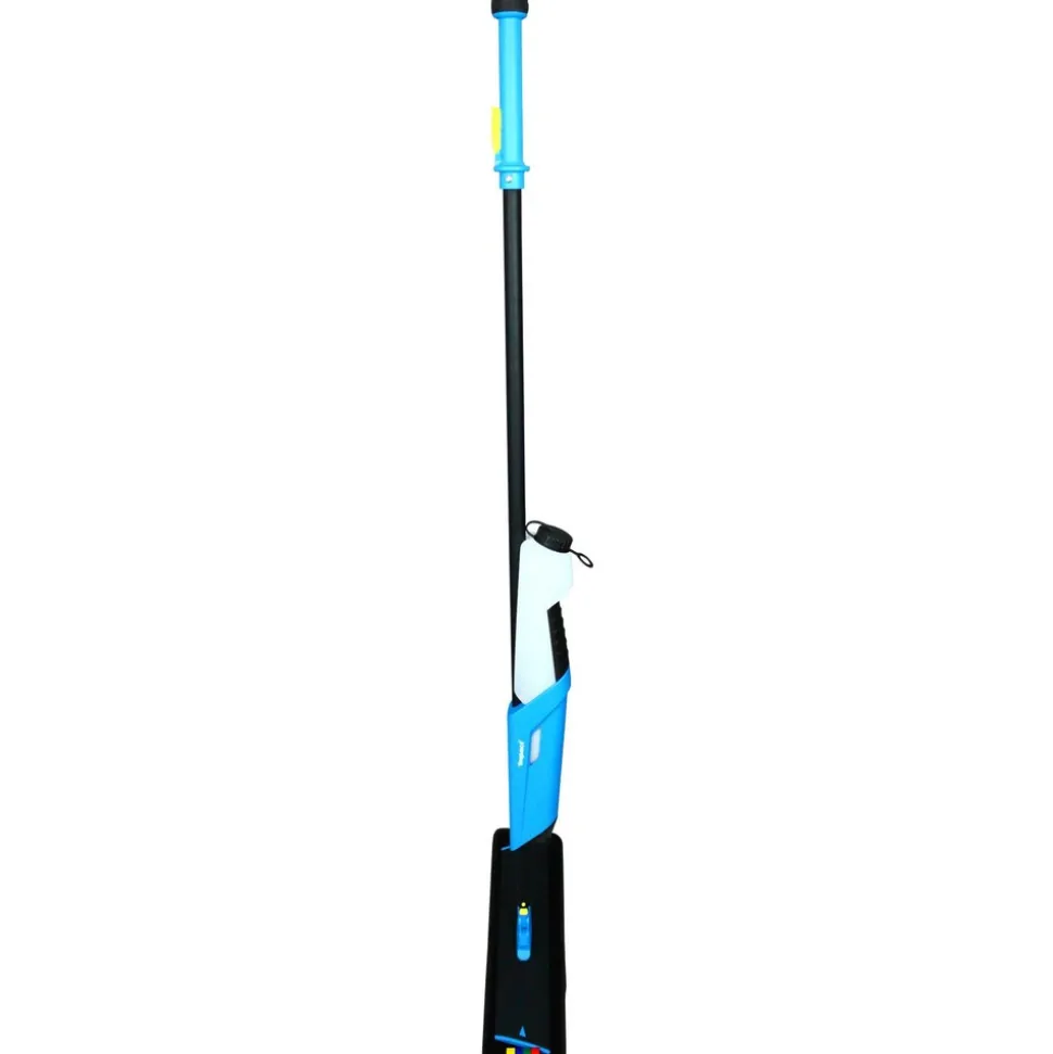 Impact Mopster 2.0 16.25 in. x 3.25 in. Blue Microfiber Head 57 in. Black Aluminum Handle Microfiber Bucketless Mop