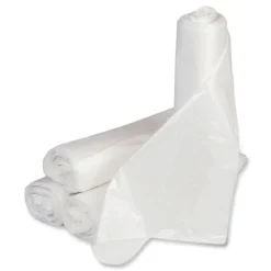 Inteplast Group 10 Gallon 0.35 mil 24 in. x 24 in. Coreless Perforated Roll Low-Density Commercial Can Liners - Clear (50 Bags/Roll, 20 Rolls/Carton)