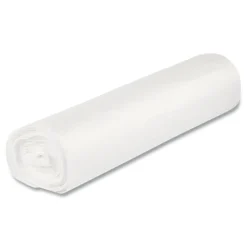 Inteplast Group 10 Gallon 0.35 mil 24 in. x 24 in. Coreless Perforated Roll Low-Density Commercial Can Liners - Clear (50 Bags/Roll, 20 Rolls/Carton)