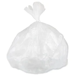 Inteplast Group 10 Gallon 0.35 mil 24 in. x 24 in. Coreless Perforated Roll Low-Density Commercial Can Liners - Clear (50 Bags/Roll, 20 Rolls/Carton)