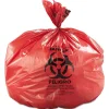 Inteplast Group WSL4046R Low-Density 45 Gallon 40 in. x 46 in. Commercial Can Liners - Red (100/Carton)