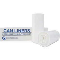 Inteplast Group WSL3858XHW-2 Low-Density 60 Gallon 0.7 mil 38 in. x 58 in. Commercial Can Liners - White (100/Carton)