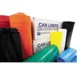 Inteplast Group WSL3858XHW-2 Low-Density 60 Gallon 0.7 mil 38 in. x 58 in. Commercial Can Liners - White (100/Carton)