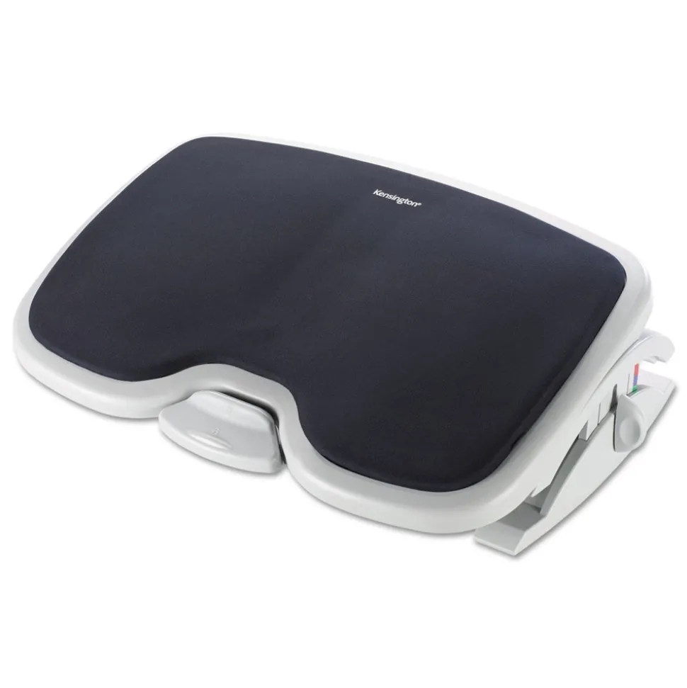 Kensington 21.5 in. x 14 in. x 3.5 in. to 5 in. SoleMate Comfort Footrest with SmartFit System - Gray/Black