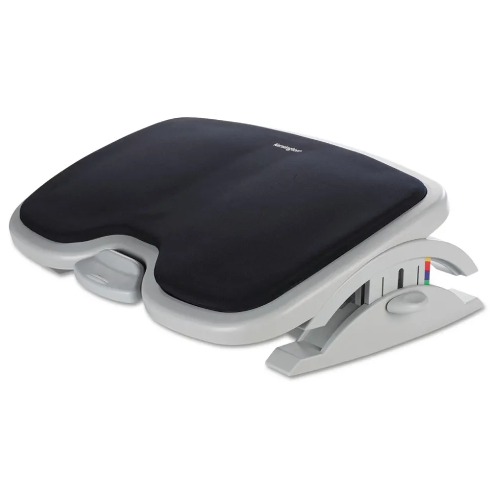 Kensington 21.5 in. x 14 in. x 3.5 in. to 5 in. SoleMate Comfort Footrest with SmartFit System - Gray/Black