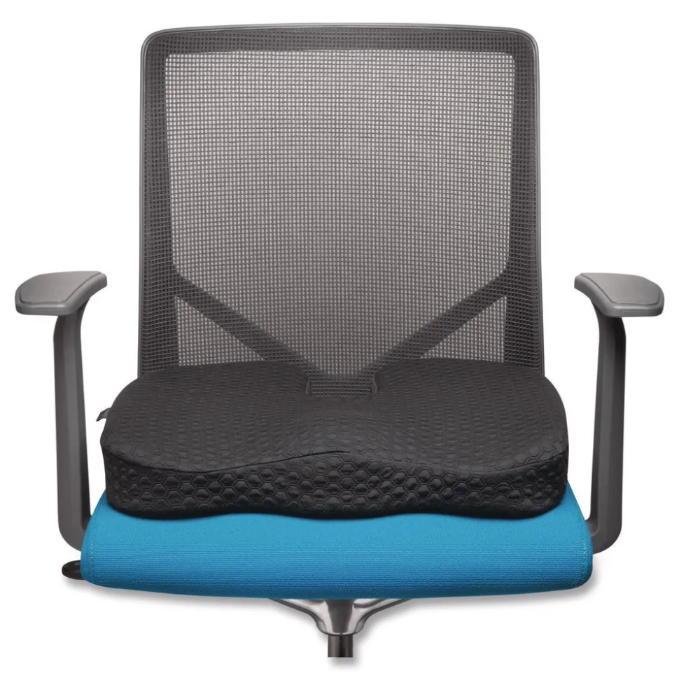 Kensington Premium Cool-Gel Seat Cushion, 17.5 x 14.5 x 3.1, Black