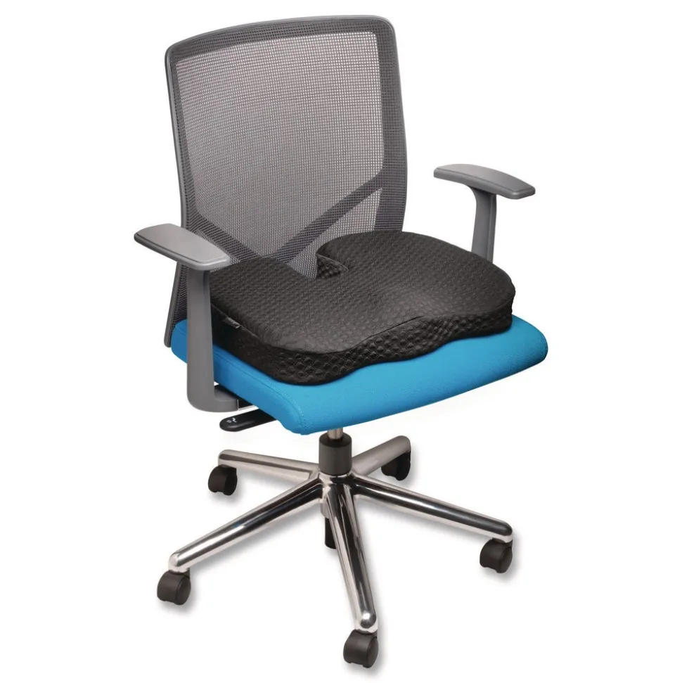 Kensington Premium Cool-Gel Seat Cushion, 17.5 x 14.5 x 3.1, Black