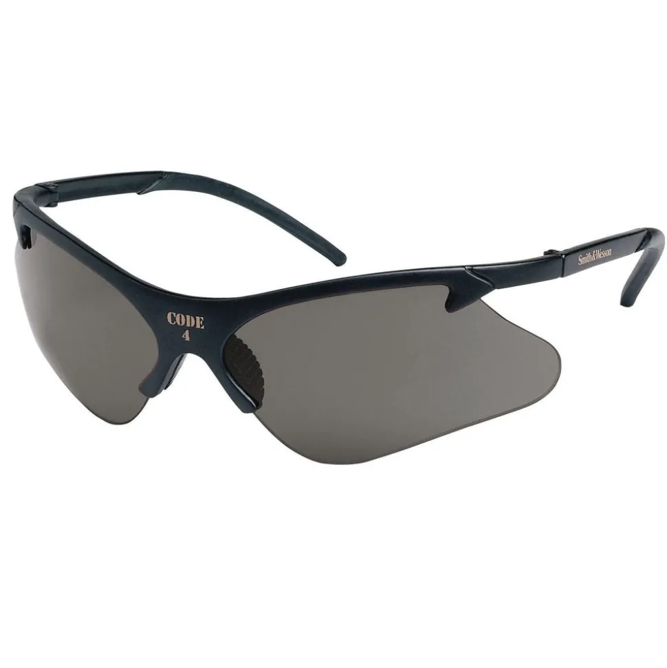 Kimberly-Clark 19836 Code 4 Safety Glasses - Black Frame, Smoke Lens (12/Box)