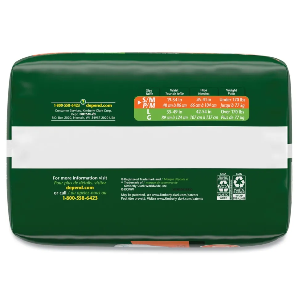 Kimberly-Clark 19 in. to 34 in. Waist Incontinence Protection with Tabs - Small/Medium (3/Carton)