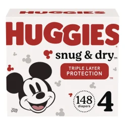 Kimberly-Clark Snug and Dry 22 lbs. to 37 lbs. Diapers - Size 4 (148/Carton)