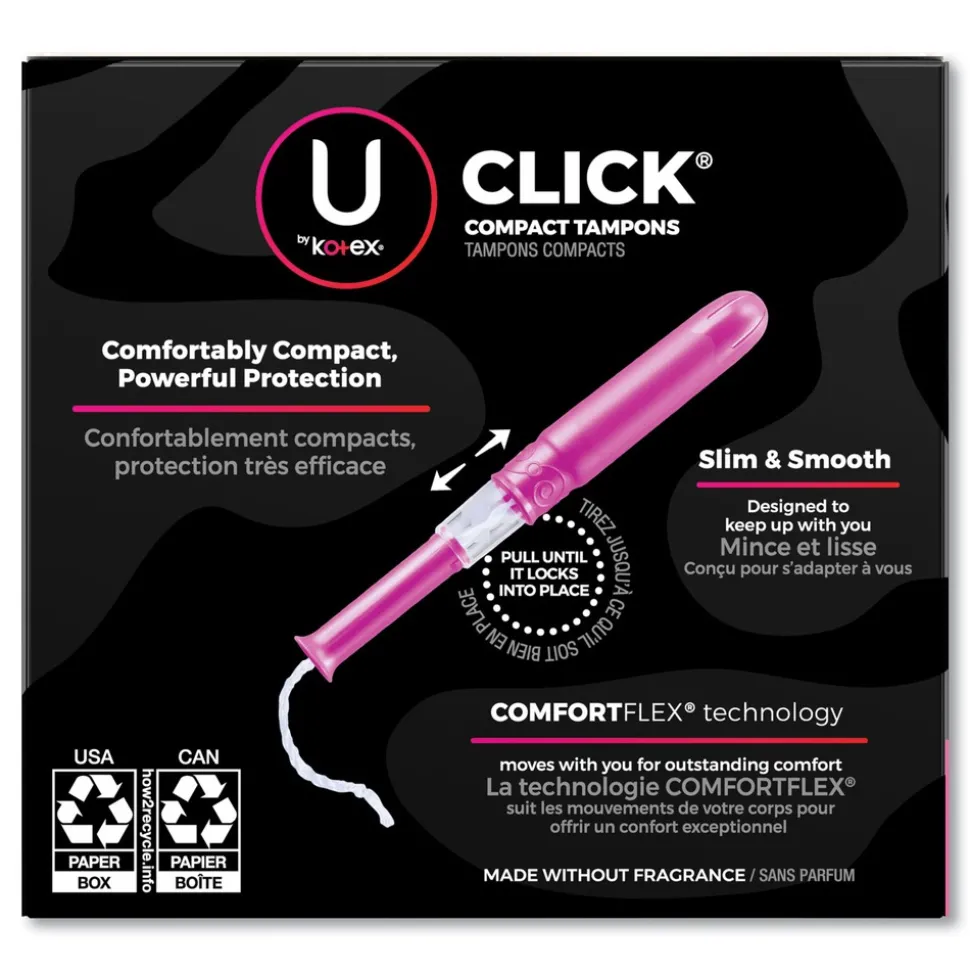 Kimberly-Clark U by Kotex Click Super Absorbency Compact Tampons (8 Packs/Carton)