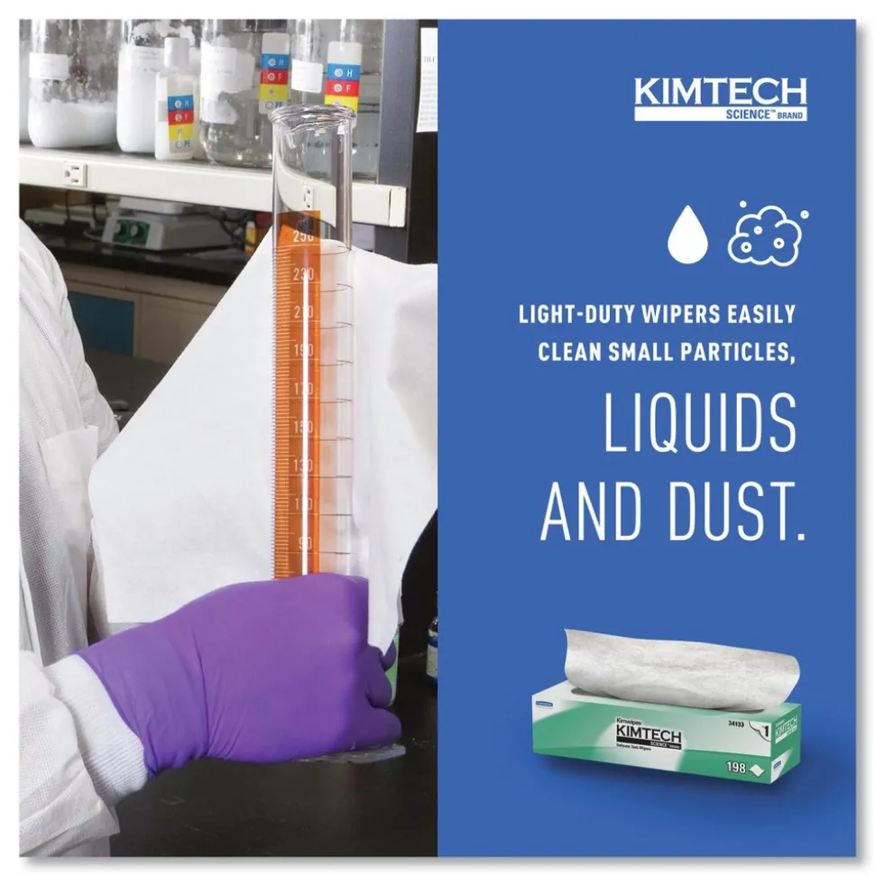 Kimtech Kimwipes 11.8 in. x 11.8 in. Delicate Task Wipers - Unscented, White (2940/Carton)