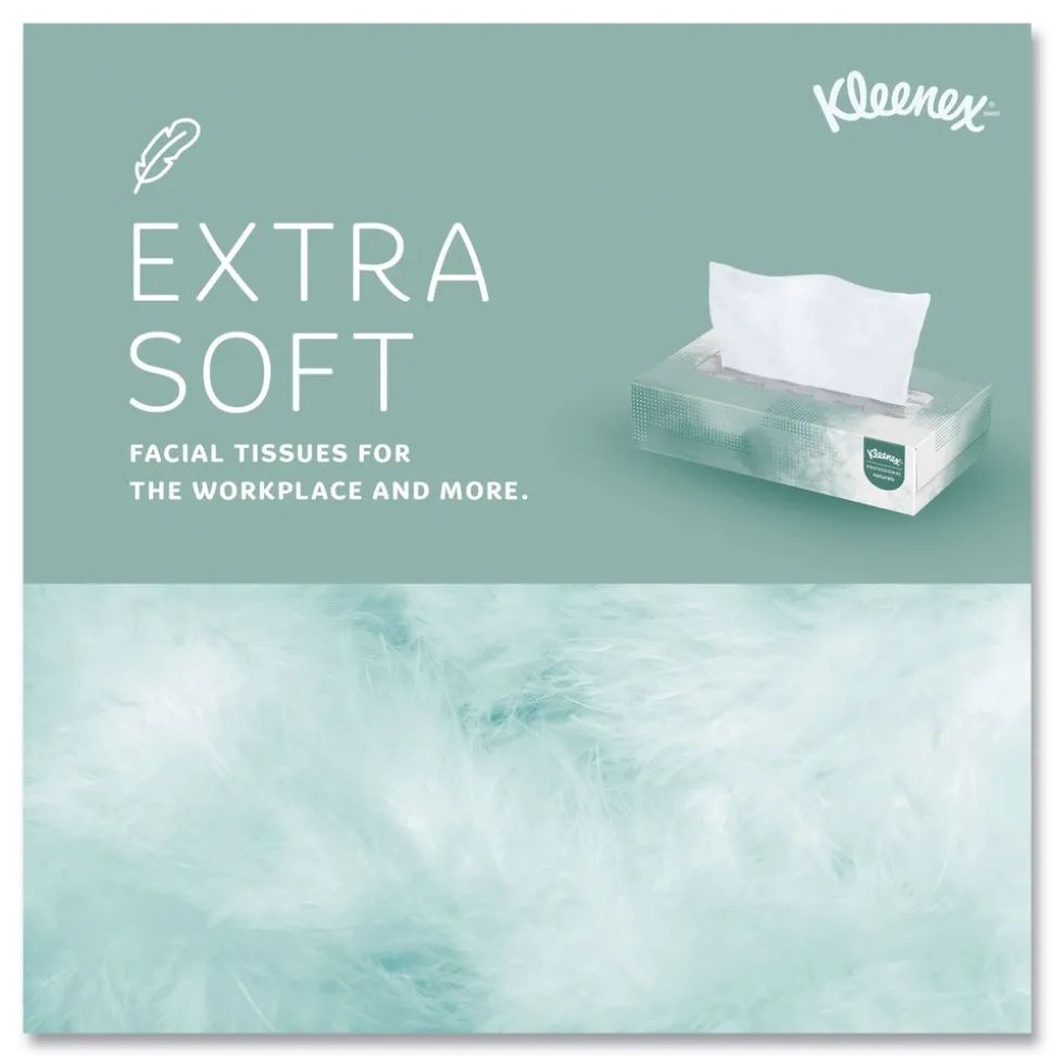 Kleenex Naturals 2-Ply Flat Box 8.3 in. x 7.8 in. Facial Tissues - White (48 Boxes/Carton, 125 Sheets/Box)