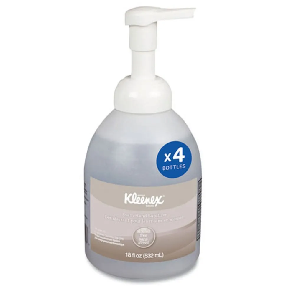 Kleenex 18 oz. Pump Bottle Fragrance-Free Alcohol-Free Foam Hand Sanitizer (4/Carton)