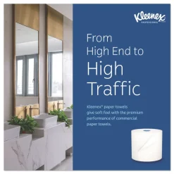 Kleenex 1-Ply 7.5 in. x 700 ft. Hard Roll Paper Towels with Premium Absorbency Pockets - White with Blue Core (6/Carton)