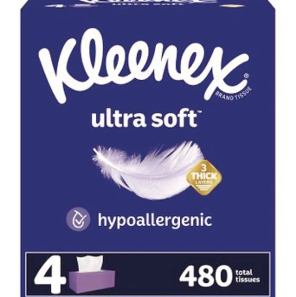 Kleenex Ultra Soft 3-Ply Facial Tissue - White (6/Carton)