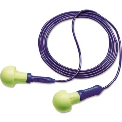 3M E-A-R Push-Ins 28 dB NRR Corded Reusable Earplugs - Blue/Yellow (100/Box)
