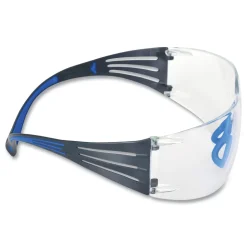 3M SecureFit 400 Series Plastic Frame Polycarbonate Lens Protective Eyewear - Black/Blue Frame/Clear Lens