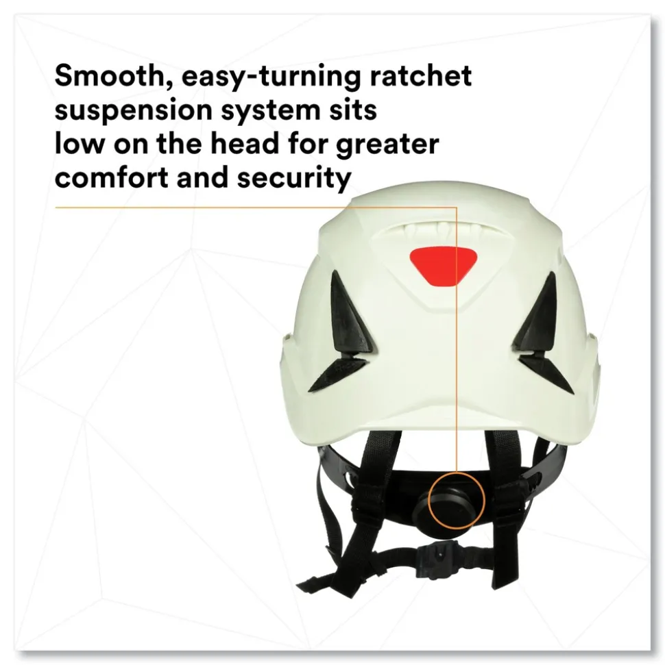 3M SecureFit X5000 Series 6-Point Pressure Diffusion Ratchet Suspension Safety Helmet - White
