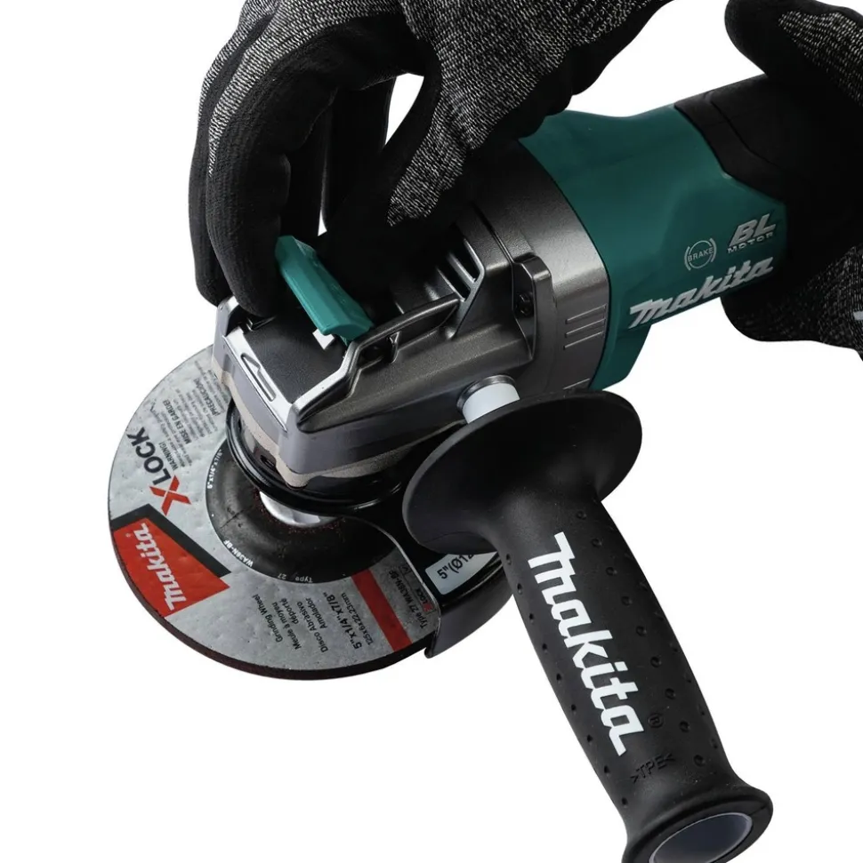 Makita 40V MAX XGT Brushless Lithium-Ion Cordless 5 in. X-LOCK Paddle Switch Angle Grinder Kit with Electric Brake (4 Ah)