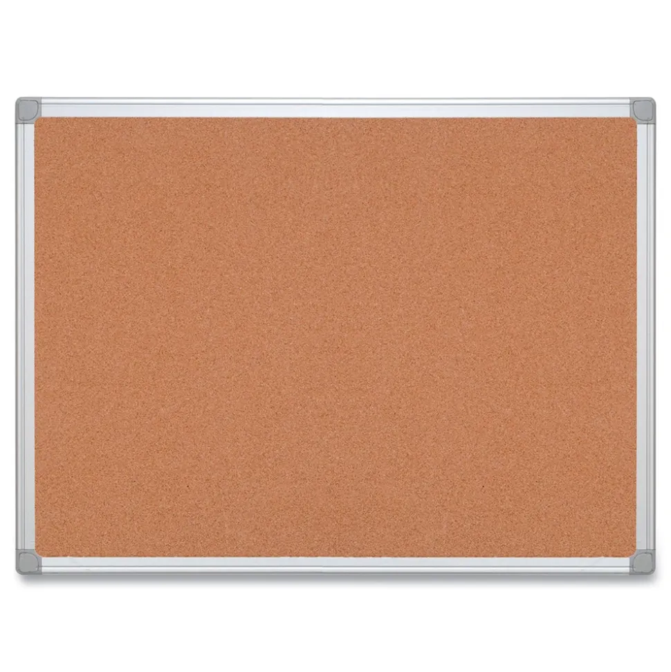 MasterVision Earth 36 in. x 24 in. Cork Board - Tan Surface/Satin Aluminum Frame