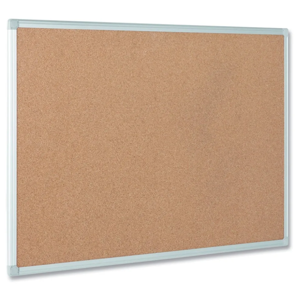 MasterVision Earth 36 in. x 24 in. Cork Board - Tan Surface/Satin Aluminum Frame