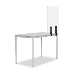 MasterVision GL0801393 Protector Series 47.2 in. x 0.16 in. x 35.4 in. Frameless Glass Desktop Divider - Clear/Aluminum (1/Carton)