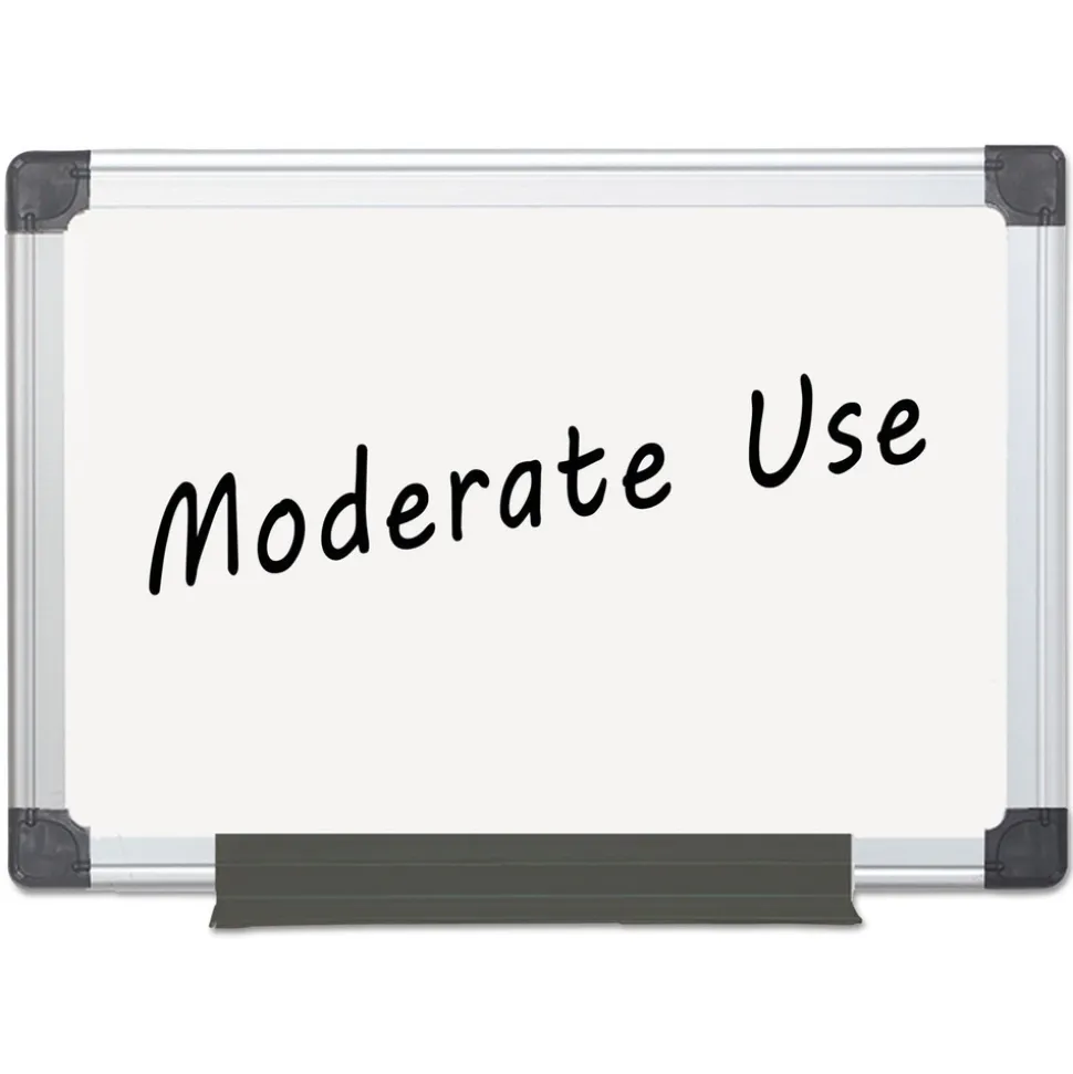 MasterVision 24 in. x 36 in. Aluminum Frame Value Melamine Dry Erase Board - White