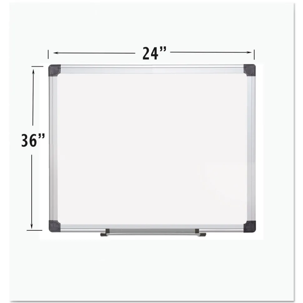 MasterVision 24 in. x 36 in. Aluminum Frame Porcelain Value Dry Erase Board - White