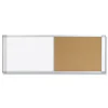 MasterVision 36 in. x 18 in. Cubicle Workstation Magnetic Dry Erase/Bulletin Board Combo - Tan/White Surface/Satin Aluminum Frame