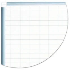 MasterVision 1 in. x 2 in. Grid 36 in. x 24 in. Aluminum Lacquered Steel Magnetic Dry Erase Planning Board with Accessories - White/Silver
