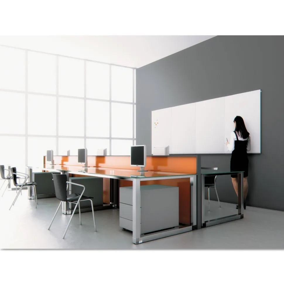 MasterVision 29-1/2 in. x 45 in. Magnetic Dry Erase Tile Board - White
