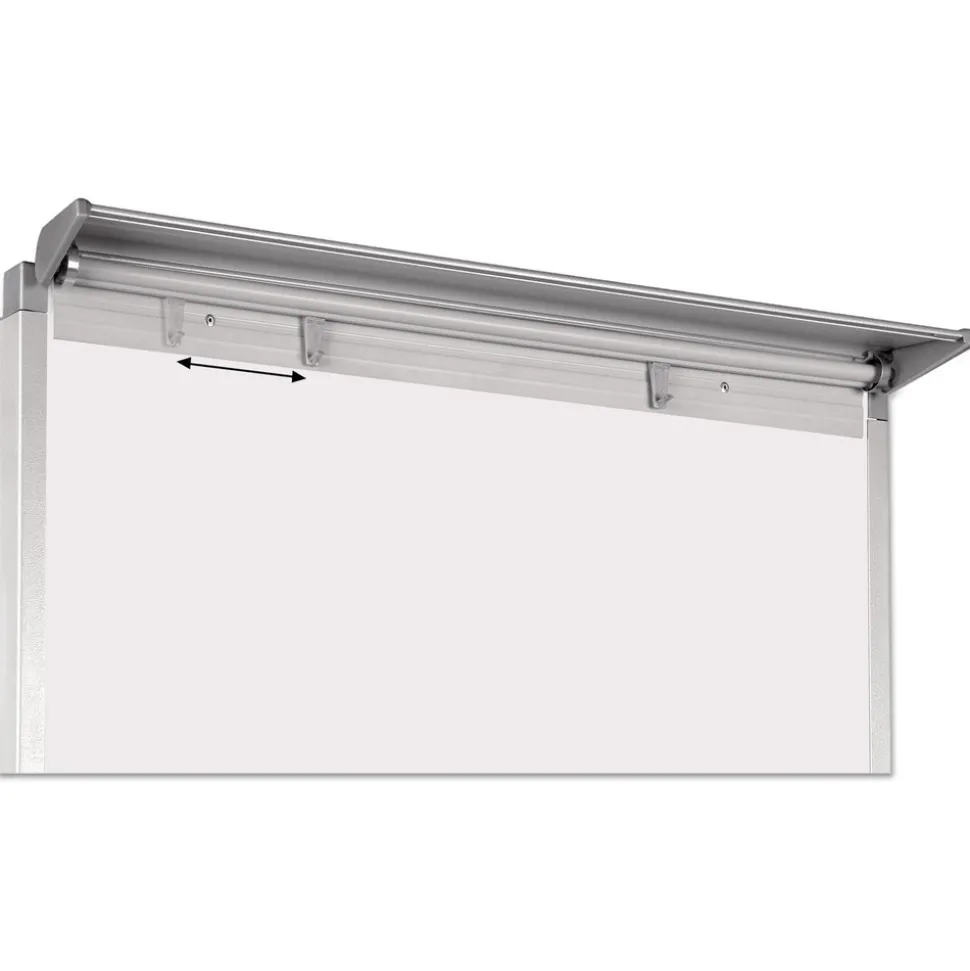 MasterVision 28 in. x 39.5 in. Silver Easy Clean Dry Erase Quad-Pod Presentation Easel - White Surface/Black/Satin Aluminum Frame