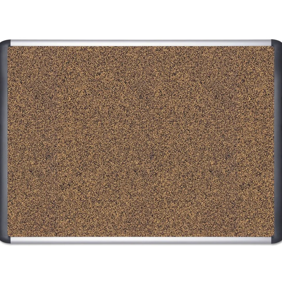 MasterVision 36 in. x 24 in. Tech Cork Board - Tan Surface/Silver/Black Aluminum Frame