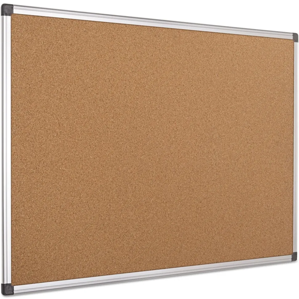 MasterVision 24 in. x 36 in. Value Cork Bulletin Board with Aluminum Frame - Tan/Silver