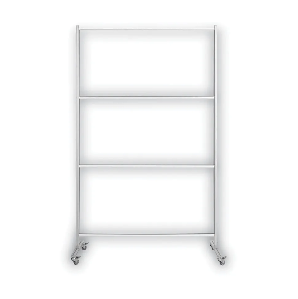 MasterVision 49 in. x 22 in. x 81 in. Protector Series Mobile Glass Panel Divider - Clear/Aluminum